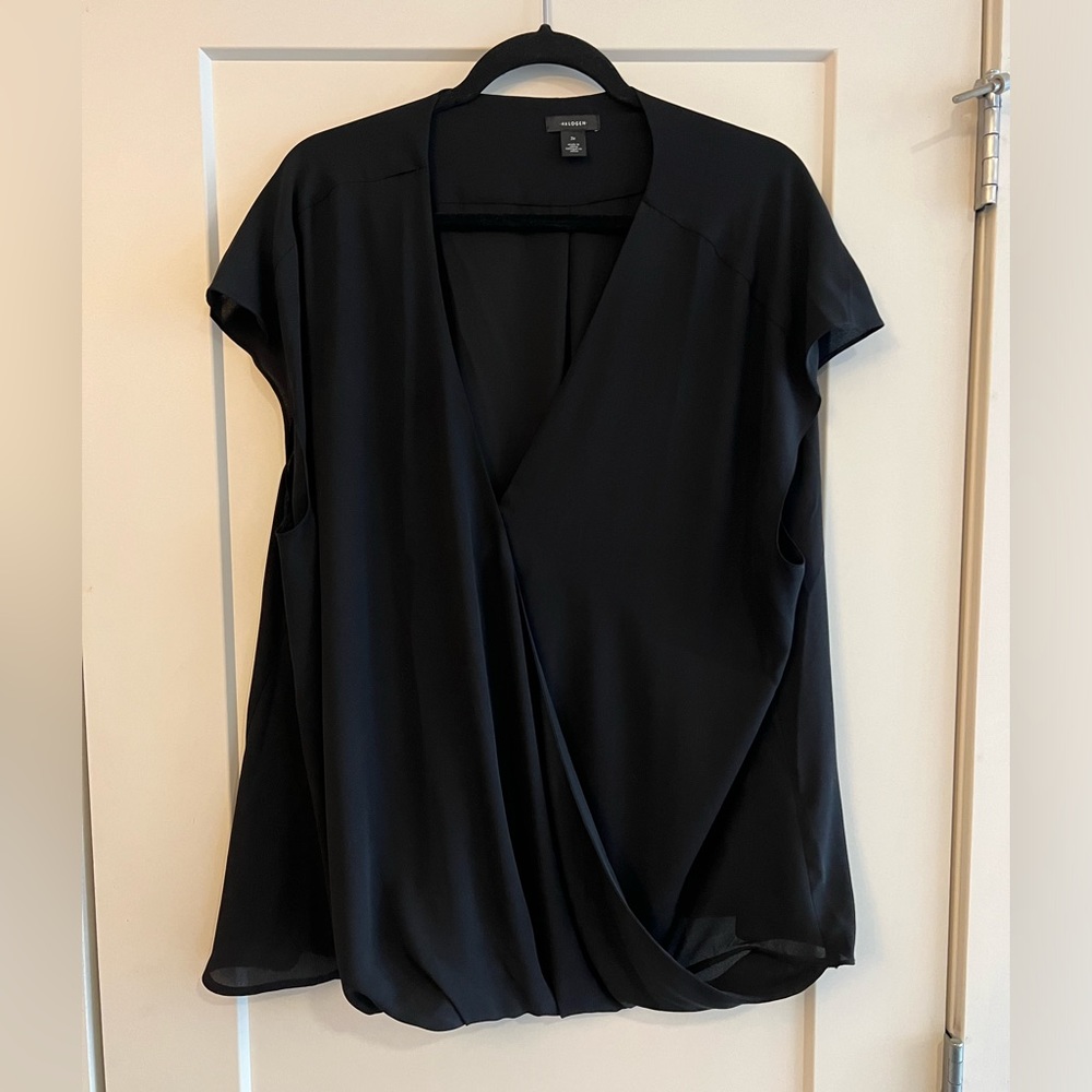 Halogen Sleeveless Crossover Top Black Size 3X
